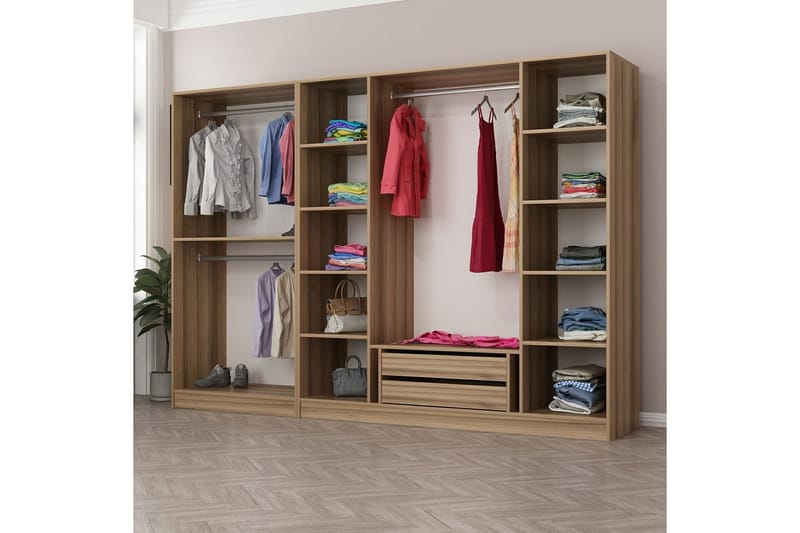 Fruitland Garderob 270 cm - Brun - Förvaring - Garderober & garderobssystem