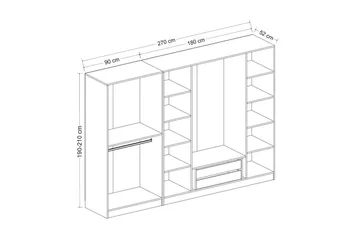 Fruitland Garderob 270 cm - Brun - Förvaring - Garderober & garderobssystem