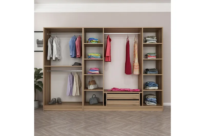 Fruitland Garderob 270 cm - Brun - Förvaring - Garderober & garderobssystem