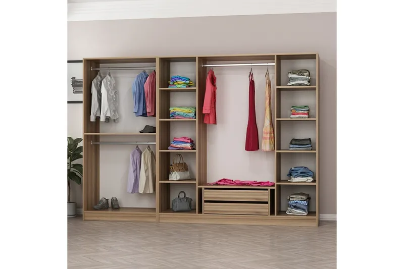 Fruitland Garderob 270 cm - Brun - Förvaring - Garderober & garderobssystem