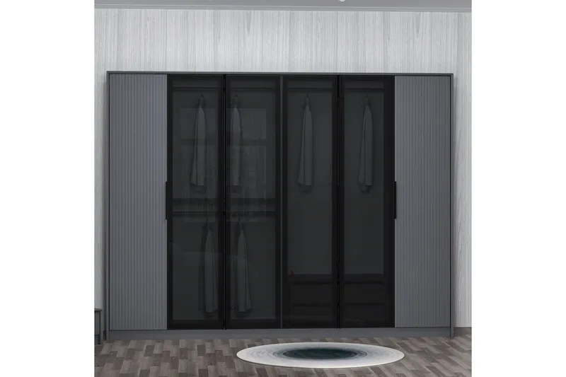 Fruitland Garderob 274x210 cm - Antracit - Förvaring - Garderober & garderobssystem