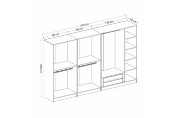 Fruitland Garderob 315 cm - Antracit - Förvaring - Garderober & garderobssystem