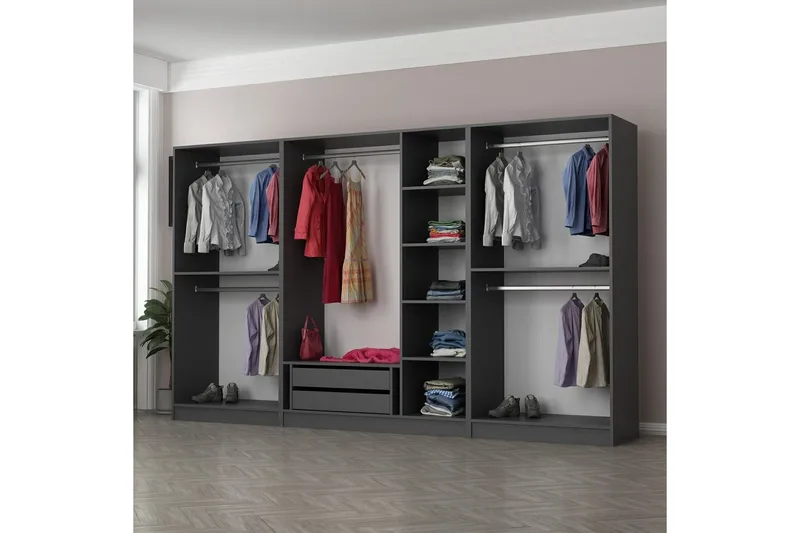 Fruitland Garderob 315 cm - Antracit - Förvaring - Garderober & garderobssystem