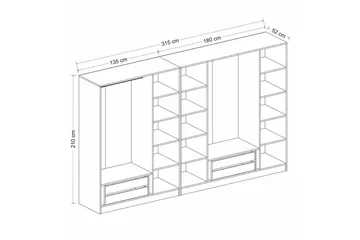 Fruitland Garderob 315 cm - Antracit - Förvaring - Garderober & garderobssystem