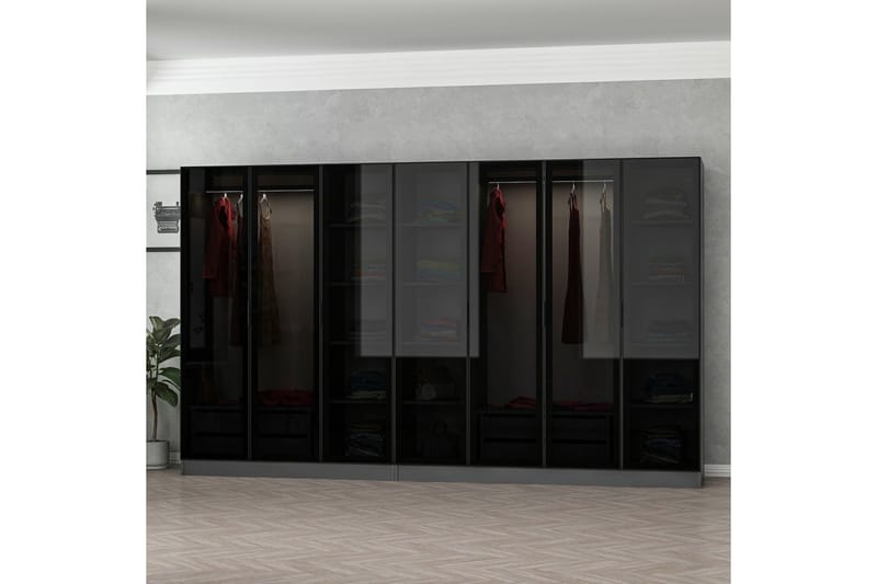 Fruitland Garderob 315 cm - Antracit - Förvaring - Garderober & garderobssystem