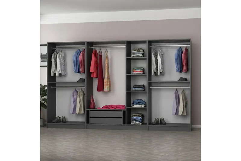 Fruitland Garderob 315 cm - Antracit - Förvaring - Garderober & garderobssystem