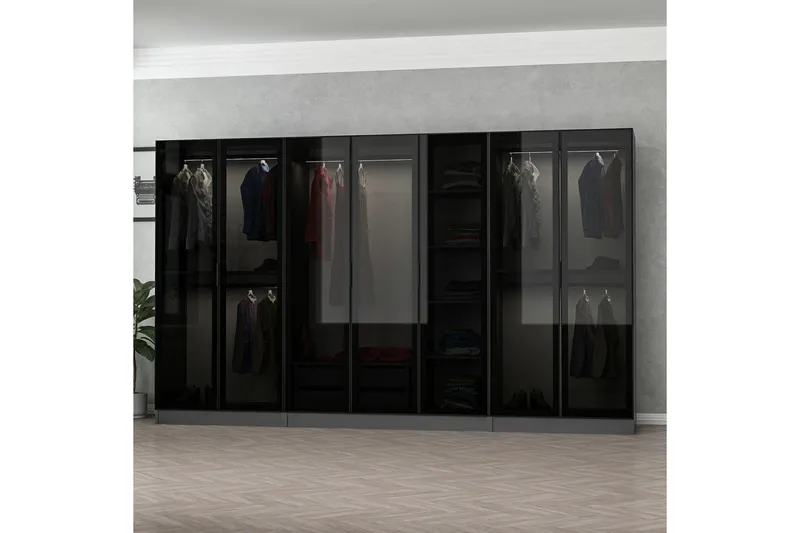 Fruitland Garderob 315 cm - Antracit - Förvaring - Garderober & garderobssystem