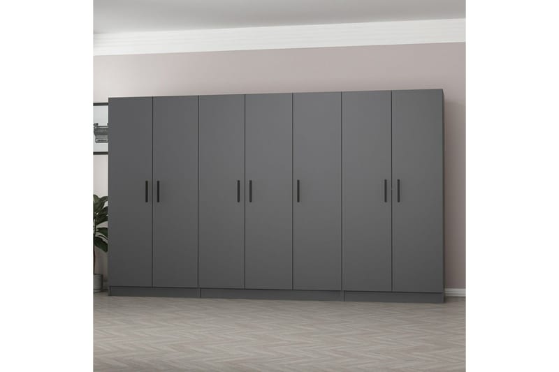 Fruitland Garderob 315 cm - Antracit - Förvaring - Garderober & garderobssystem