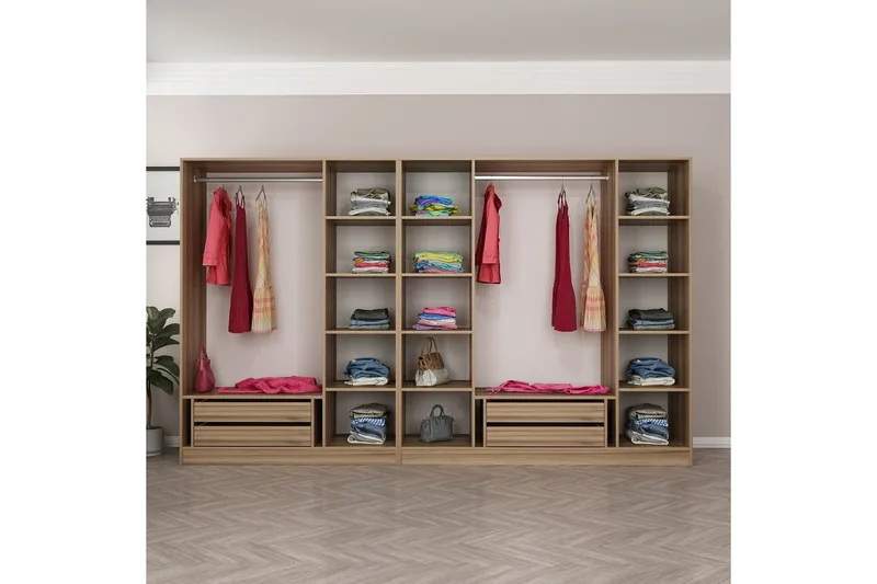 Fruitland Garderob 315 cm - Ek - Förvaring - Garderober & garderobssystem