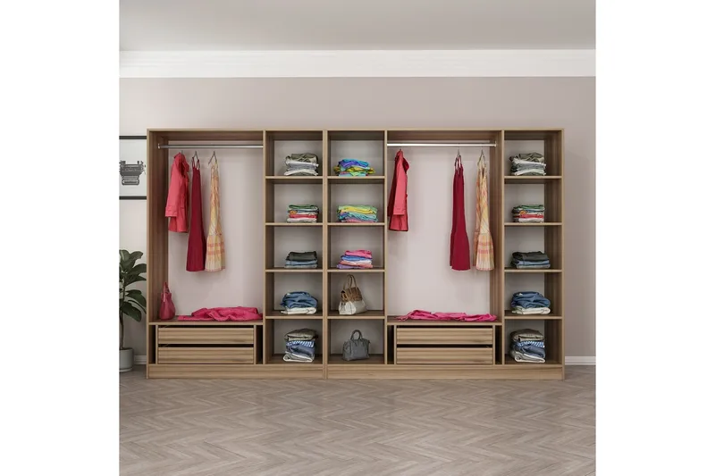 Fruitland Garderob 315 cm - Ek - Förvaring - Garderober & garderobssystem