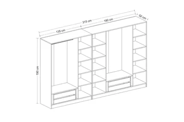 Fruitland Garderob 315 cm - Vit - Förvaring - Garderober & garderobssystem
