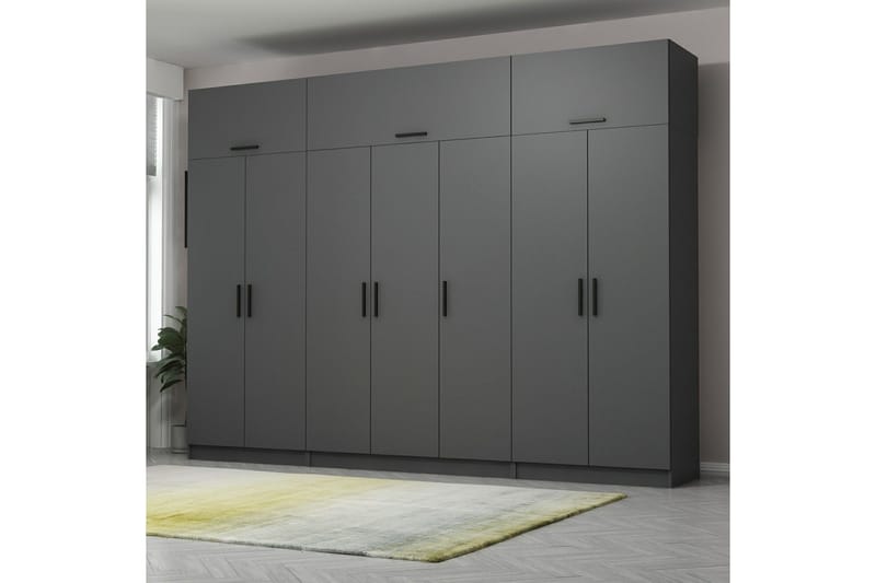 Fruitland Garderob 315x235 cm - Antracit - Förvaring - Garderober & garderobssystem