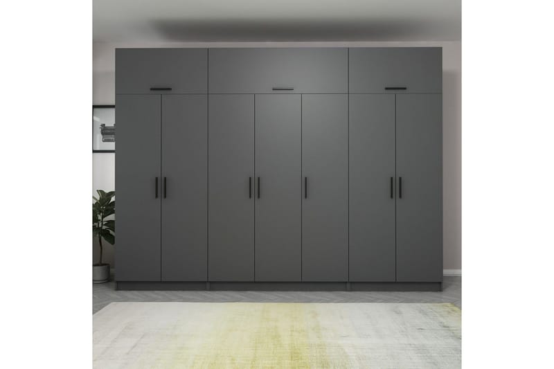 Fruitland Garderob 315x235 cm - Antracit - Förvaring - Garderober & garderobssystem