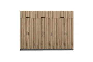 Fruitland Garderob 315x235 cm - Valnöt/Antracit - Förvaring - Garderober & garderobssystem