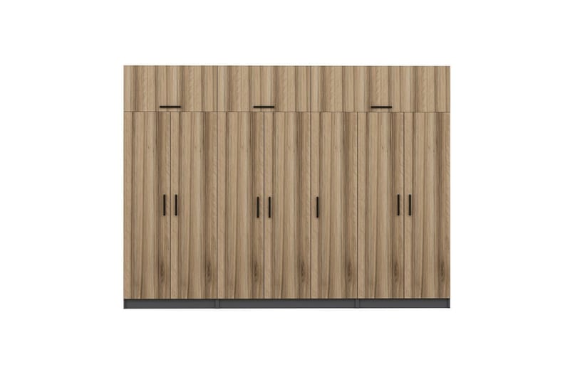 Fruitland Garderob 315x235 cm - Valnöt/Antracit - Förvaring - Garderober & garderobssystem
