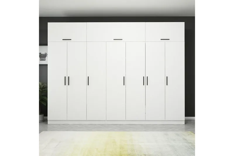 Fruitland Garderob 315x235 cm - Vit - Förvaring - Garderober & garderobssystem