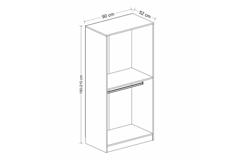 Fruitland Garderob 90 cm i Målat Trä - Vit - Förvaring - Garderober & garderobssystem
