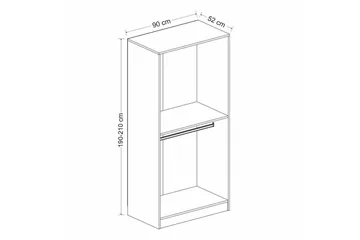 Fruitland Garderob 90 cm i Målat Trä - Vit - Förvaring - Garderober & garderobssystem