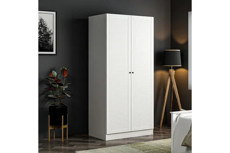 Fruitland Garderob 90 cm i Målat Trä - Vit - Förvaring - Garderober & garderobssystem