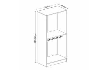 Fruitland Garderob 90 cm i Trä med Glasdörr - Svart|Vit - Förvaring - Garderober & garderobssystem