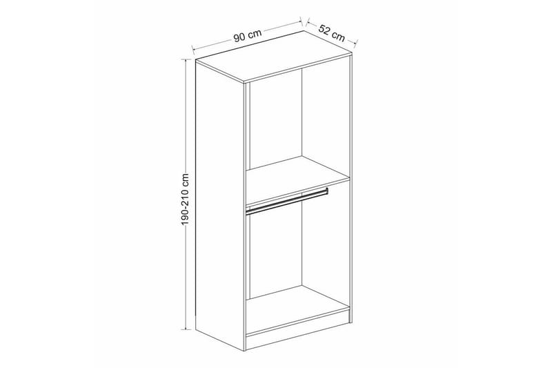 Fruitland Garderob 90 cm i Trä med Glasdörr - Svart|Vit - Förvaring - Garderober & garderobssystem