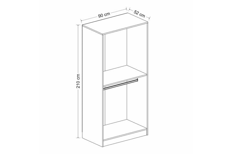 Fruitland Garderob 90 cm i Trä - Vit - Förvaring - Garderober & garderobssystem