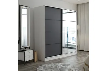 Fruitland Garderob med Spegel - Antracit - Förvaring - Garderober & garderobssystem