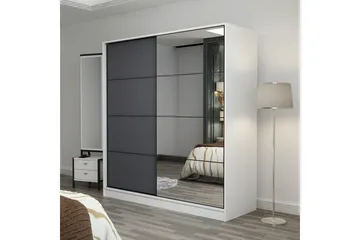 Fruitland Garderob med Spegel - Antracit - Förvaring - Garderober & garderobssystem