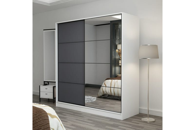 Fruitland Garderob med Spegel - Antracit - Förvaring - Garderober & garderobssystem