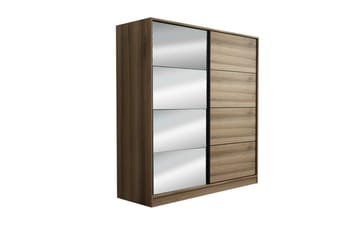 Fruitland Garderob med Spegel - Brun - Förvaring - Garderober & garderobssystem