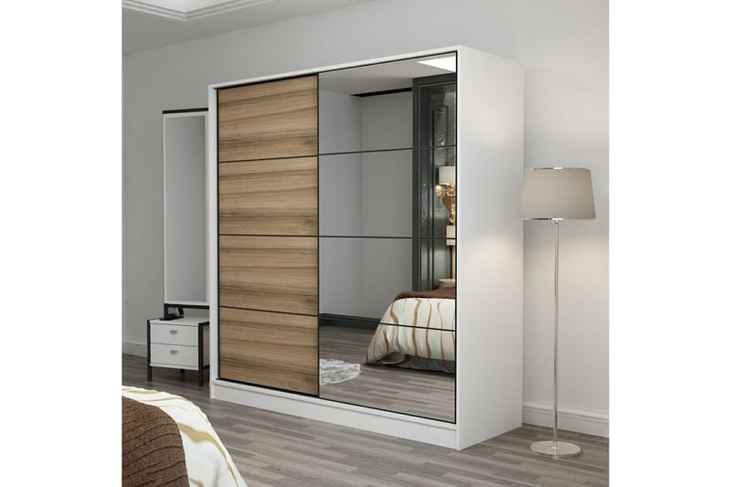 Fruitland Garderob med Spegel - Brun - Förvaring - Garderober & garderobssystem