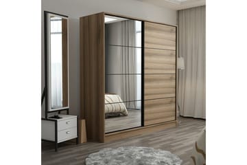 Fruitland Garderob med Spegel - Brun - Förvaring - Garderober & garderobssystem