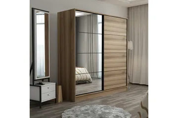 Fruitland Garderob med Spegel - Brun - Förvaring - Garderober & garderobssystem