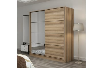 Fruitland Garderob med Spegel - Brun - Förvaring - Garderober & garderobssystem