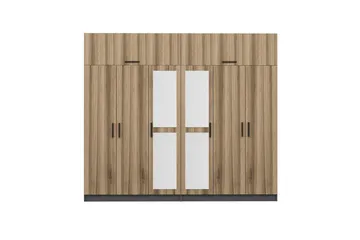 Fruitland Garderob med Spegel - Brun/Grå - Förvaring - Garderober & garderobssystem