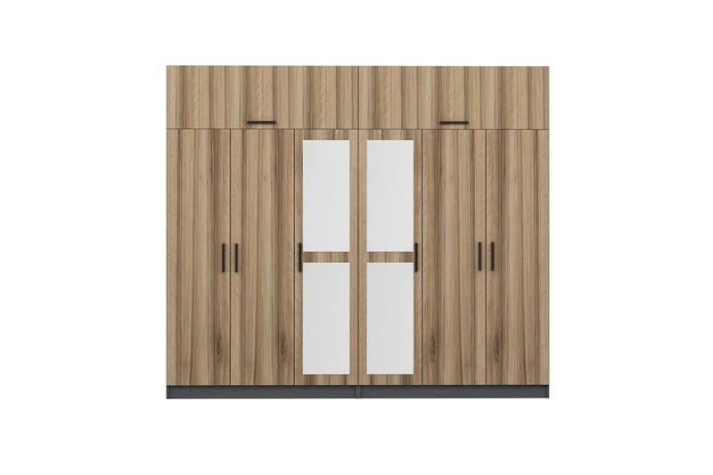 Fruitland Garderob med Spegel - Brun/Grå - Förvaring - Garderober & garderobssystem