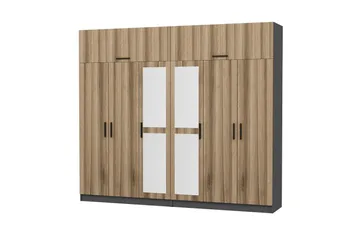 Fruitland Garderob med Spegel - Brun/Grå - Förvaring - Garderober & garderobssystem