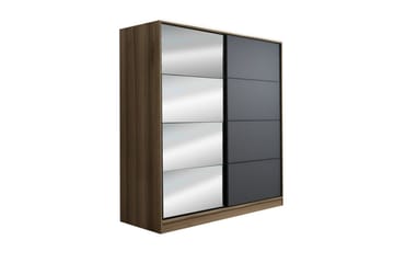 Fruitland Garderob med Spegel - Grå - Förvaring - Garderober & garderobssystem