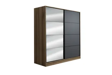 Fruitland Garderob med Spegel - Grå - Förvaring - Garderober & garderobssystem