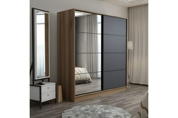 Fruitland Garderob med Spegel - Grå - Förvaring - Garderober & garderobssystem