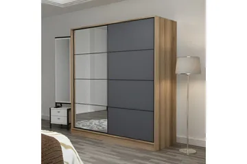 Fruitland Garderob med Spegel - Grå - Förvaring - Garderober & garderobssystem