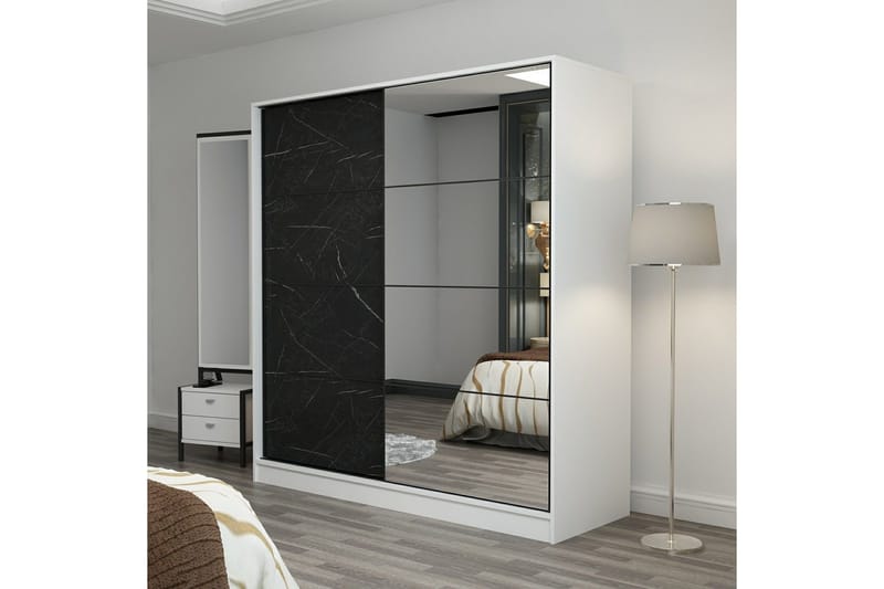 Fruitland Garderob med Spegel - Svart - Förvaring - Garderober & garderobssystem