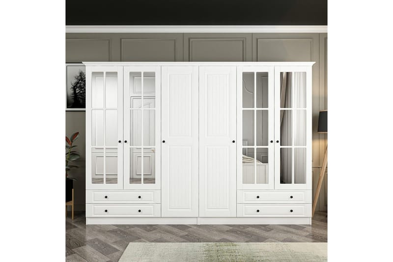 Fruitland Garderob med Spegel, Vit