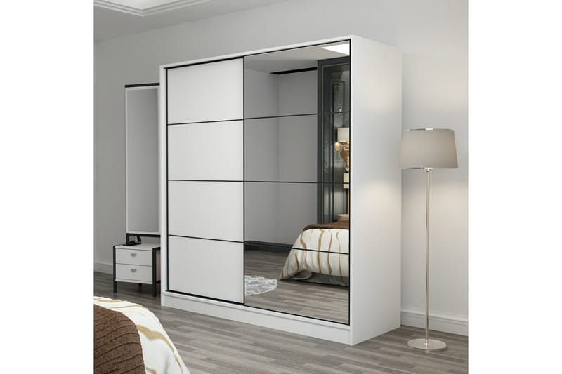 Fruitland Garderob med Spegel - Vit - Förvaring - Garderober & garderobssystem