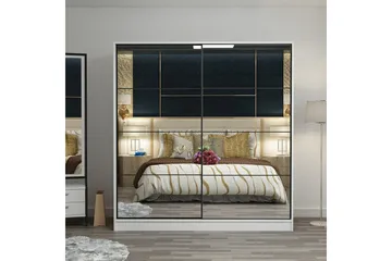 Fruitland Garderob med Spegel - Vit - Förvaring - Garderober & garderobssystem