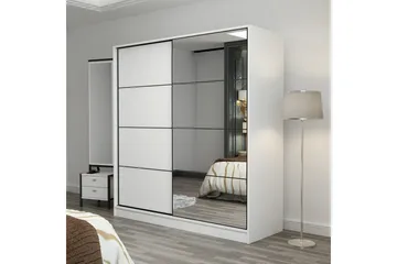 Fruitland Garderob med Spegel - Vit - Förvaring - Garderober & garderobssystem