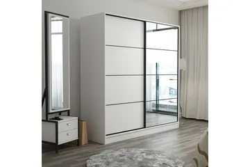 Fruitland Garderob med Spegel - Vit - Förvaring - Garderober & garderobssystem