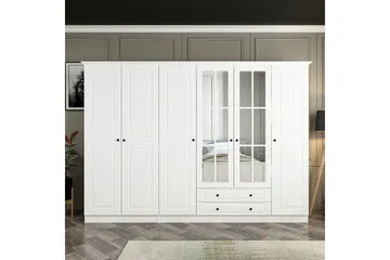 Fruitland Garderob med Spegel - Vit - Förvaring - Garderober & garderobssystem