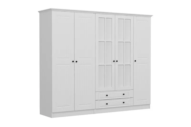 Fruitland Garderob med Spegel - Vit - Förvaring - Garderober & garderobssystem