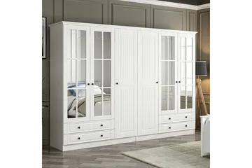 Fruitland Garderob med Spegel - Vit - Förvaring - Garderober & garderobssystem